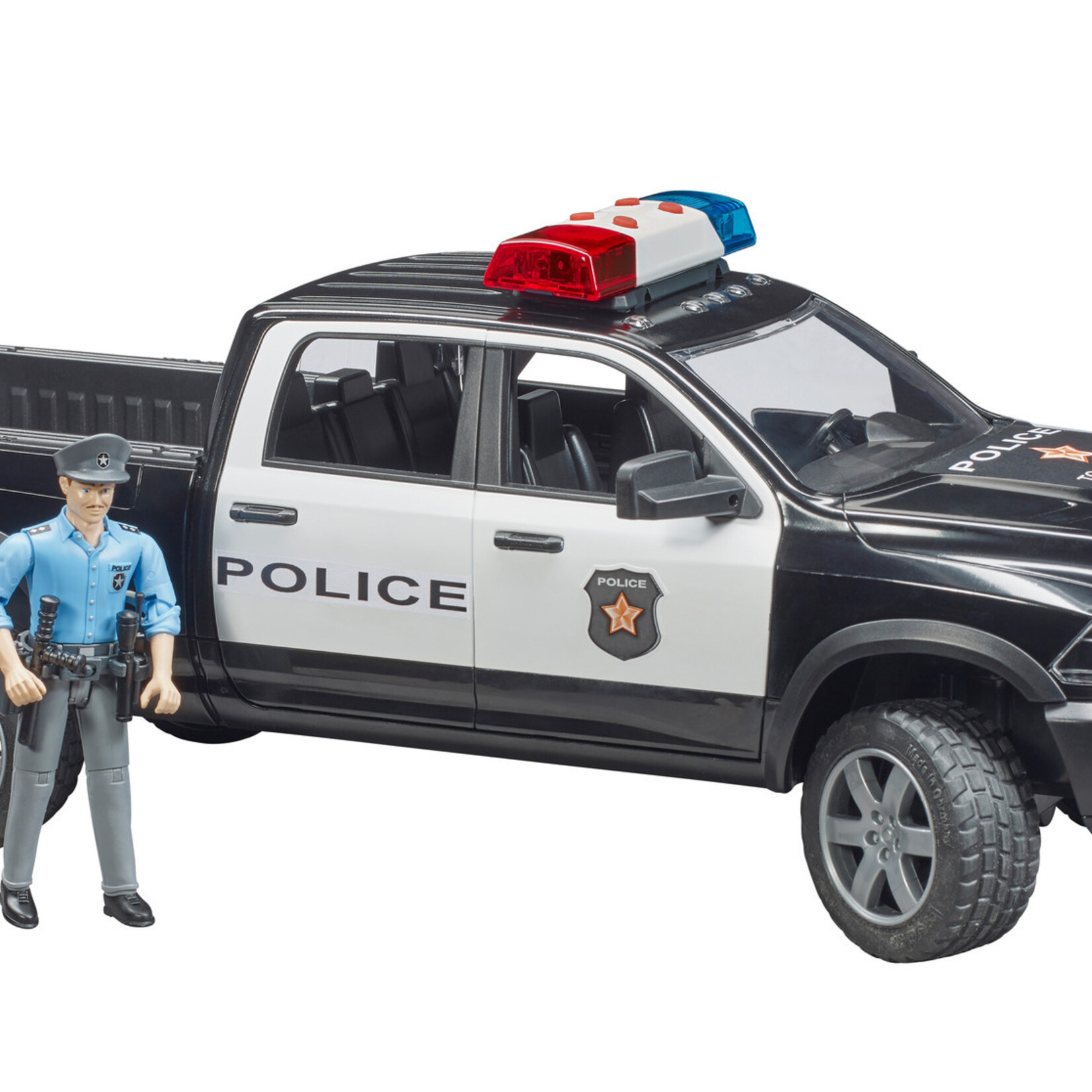 Bruder Voiture miniature Bruder Dodge RAM police RAM 2500 avec policier – 1:16