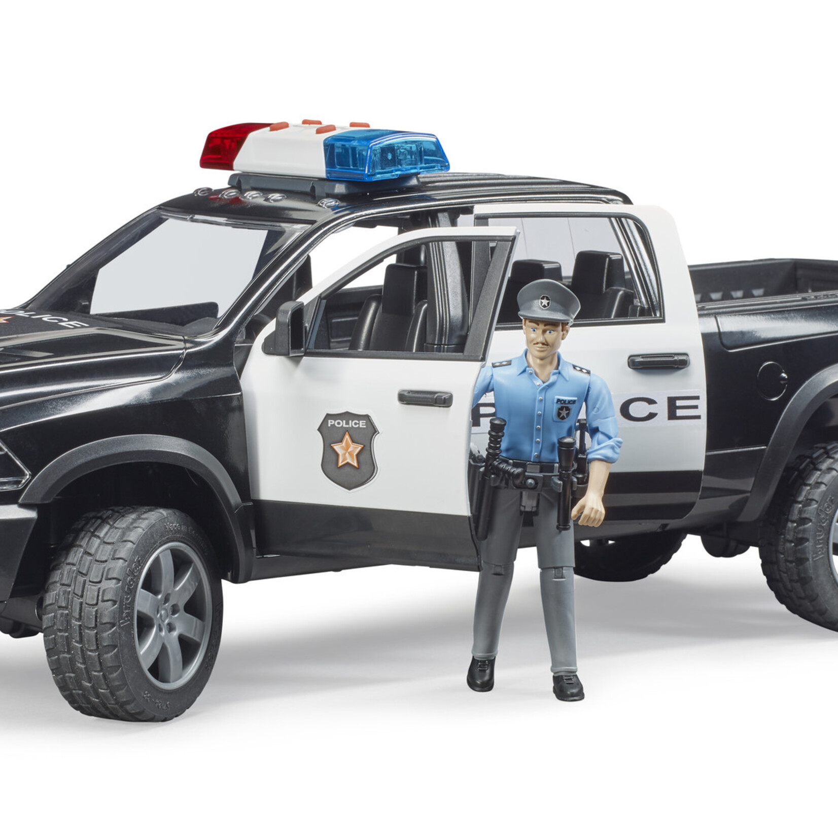 Bruder Voiture miniature Bruder Dodge RAM police RAM 2500 avec policier – 1:16