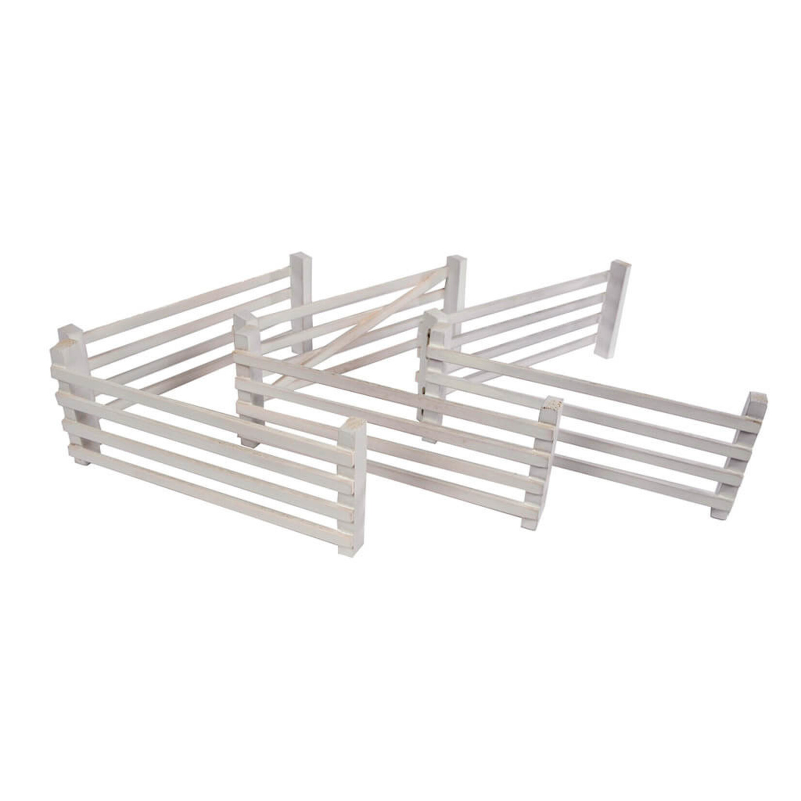 Kids Globe Accessoires de ferme Kids Globe Barriere en bois Blanc – 1:24