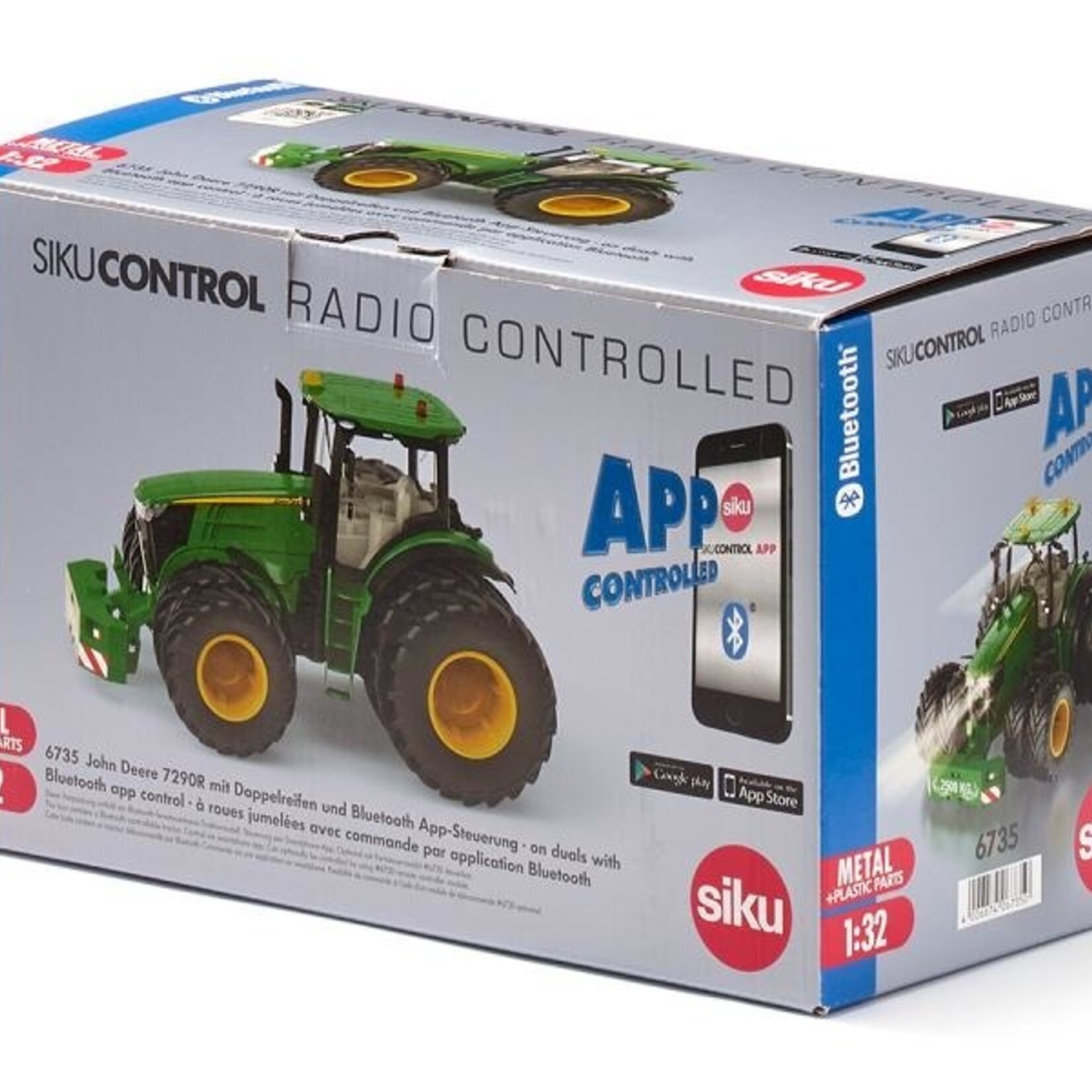 Siku Tracteur Siku Control John Deere 7290R à roues jumelées et – 1:32, radiocommandé
