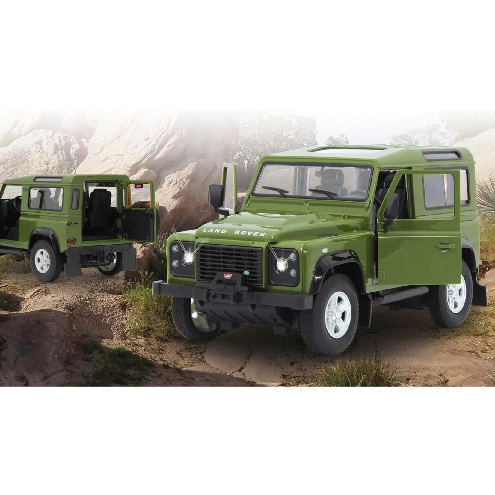 Jamara Voiture miniature Jamara Land Rover Defender – 1:14, radiocommandé