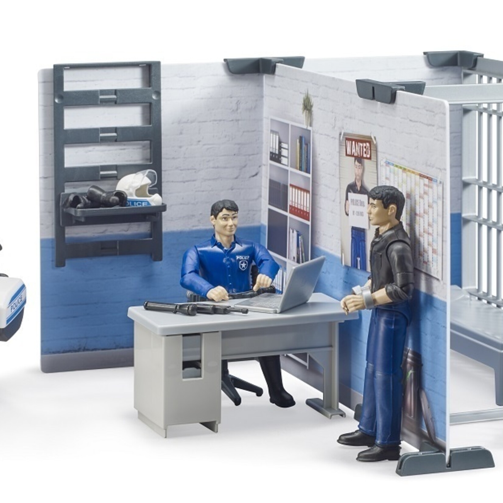 Bruder Moto miniature Bruder Poste de police bworld avec de police