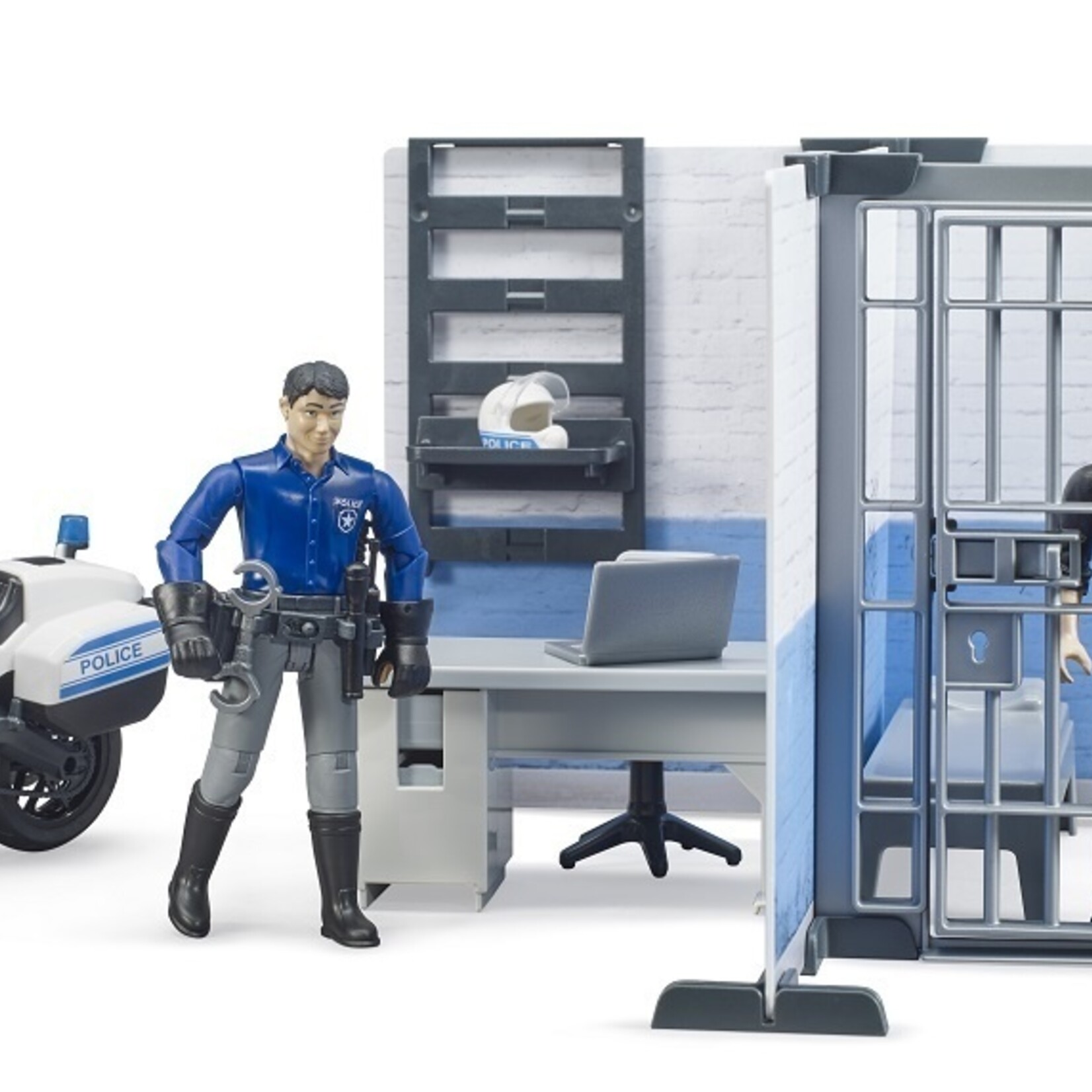 Bruder Moto miniature Bruder Poste de police bworld avec de police