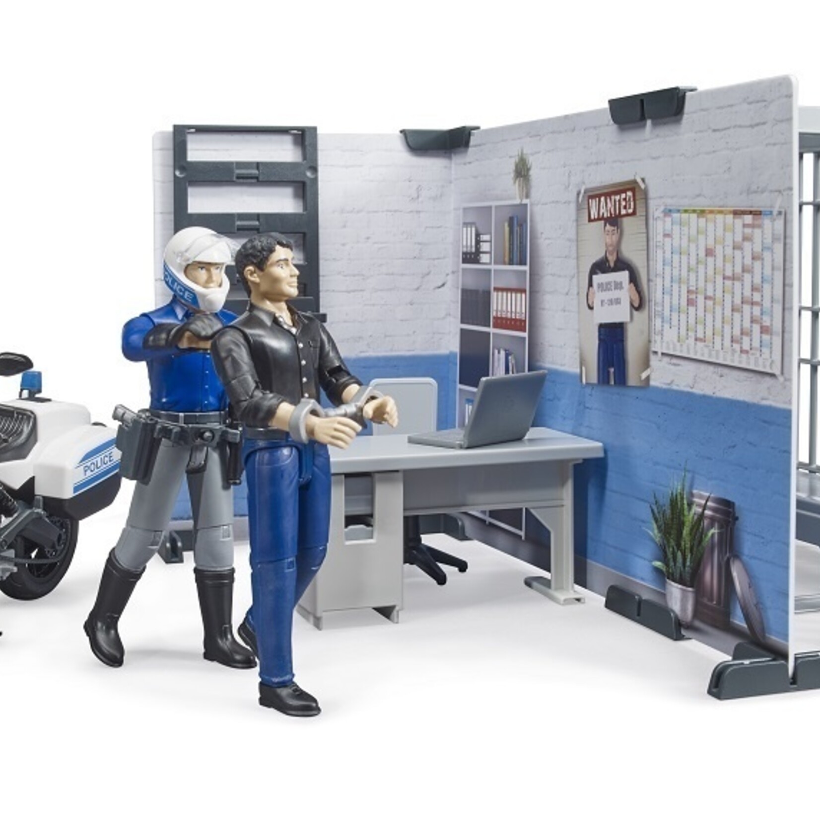 Bruder Moto miniature Bruder Poste de police bworld avec de police