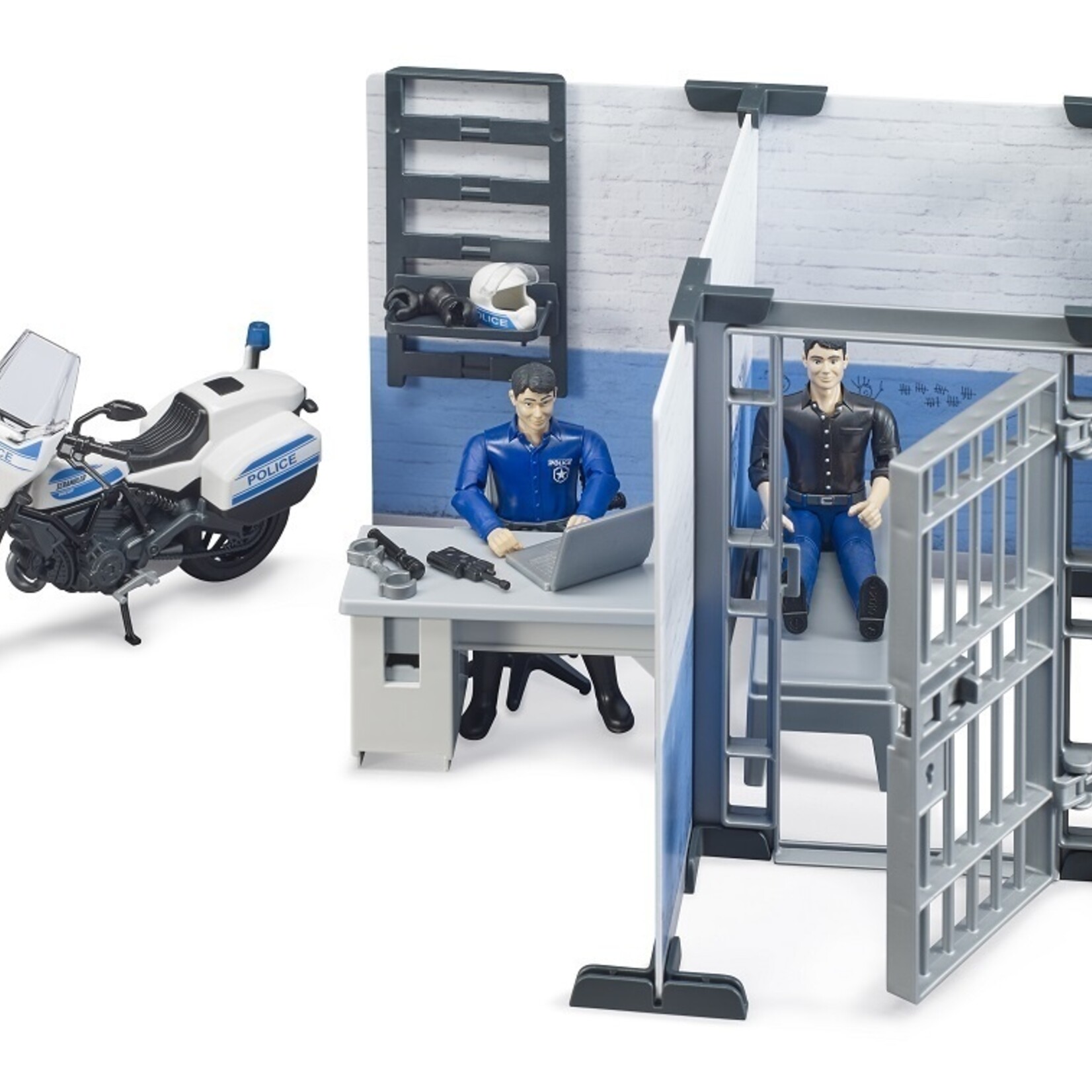 Bruder Moto miniature Bruder Poste de police bworld avec de police
