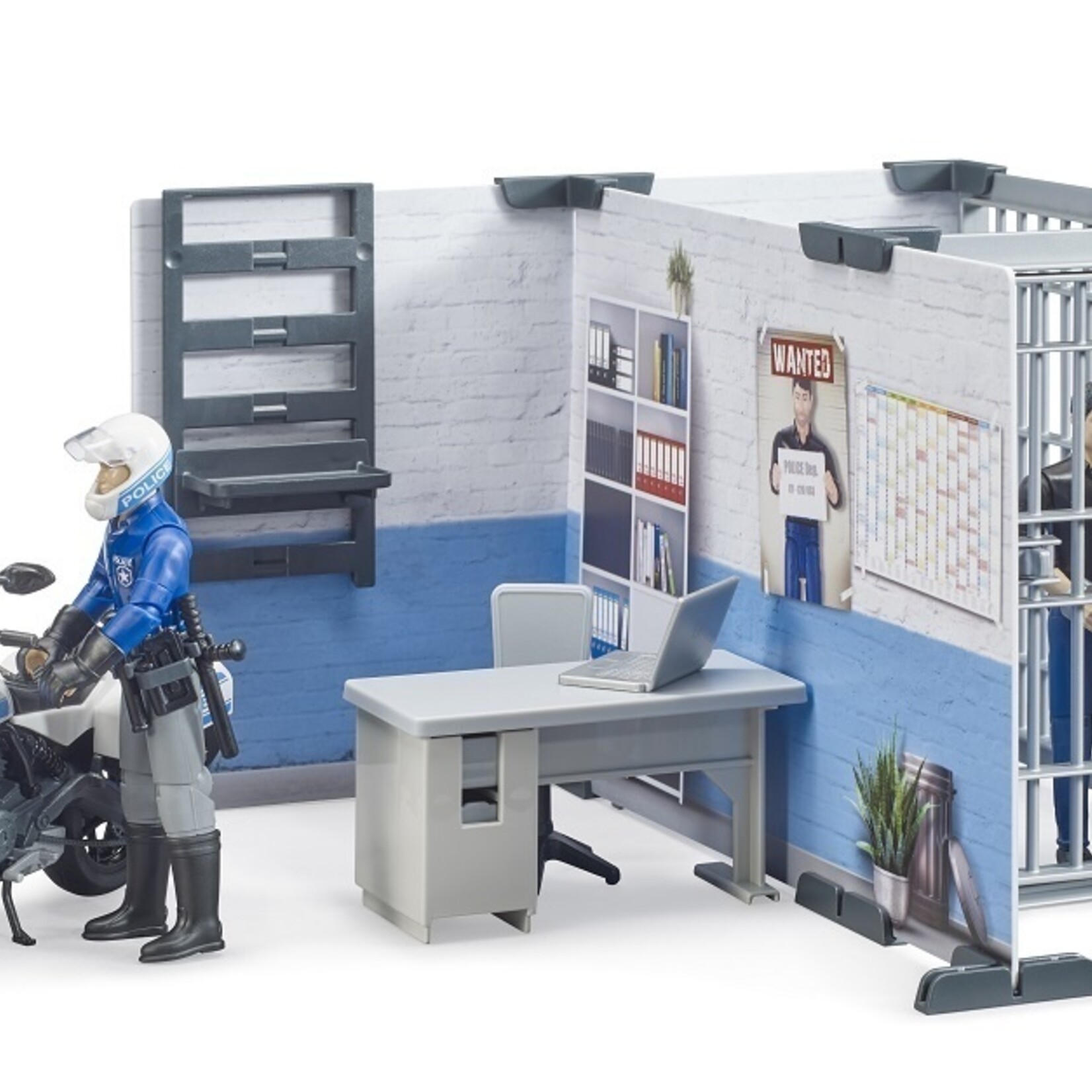 Bruder Moto miniature Bruder Poste de police bworld avec de police