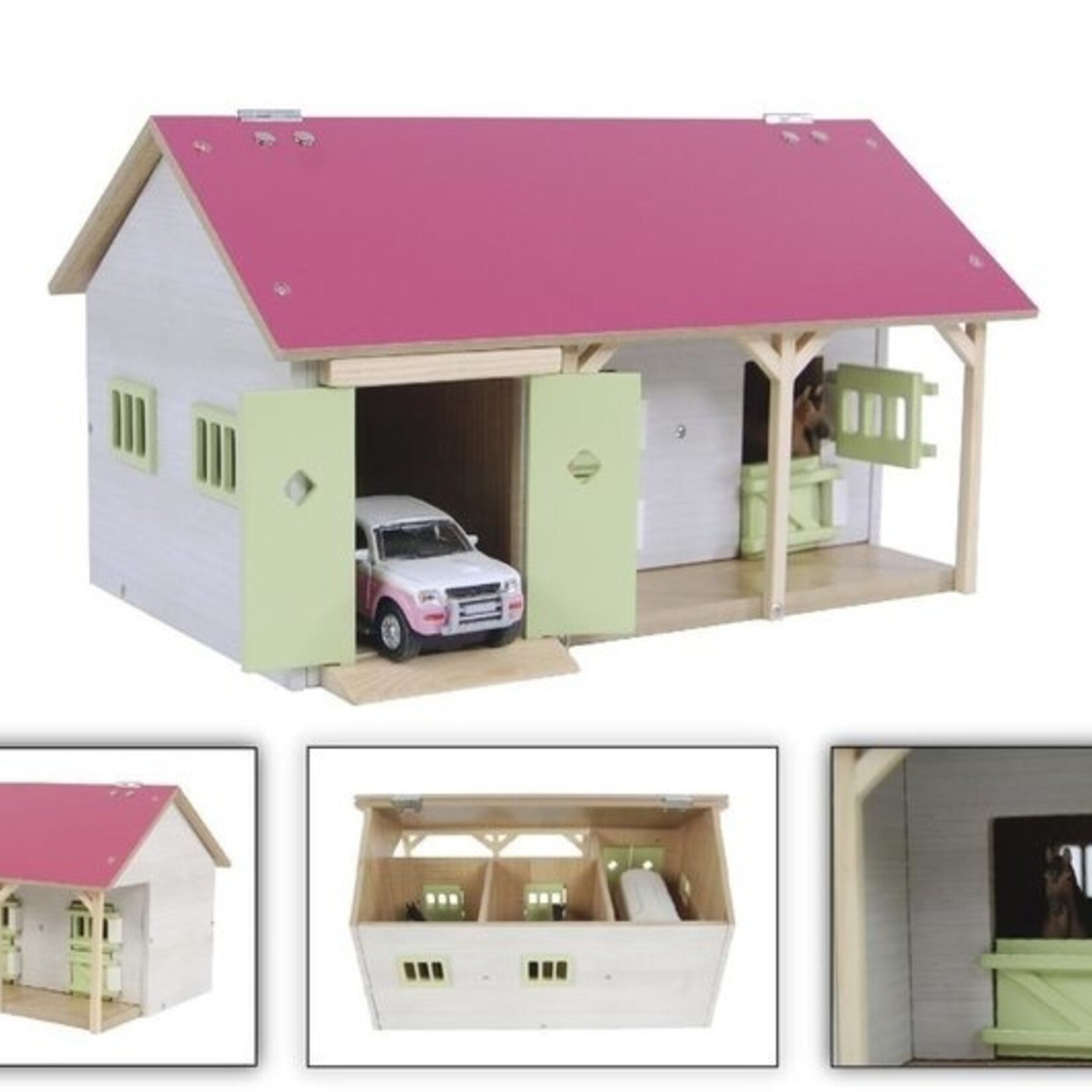 Kids Globe Écurie miniature Kids Globe 2 stalles et stockage – 1:32