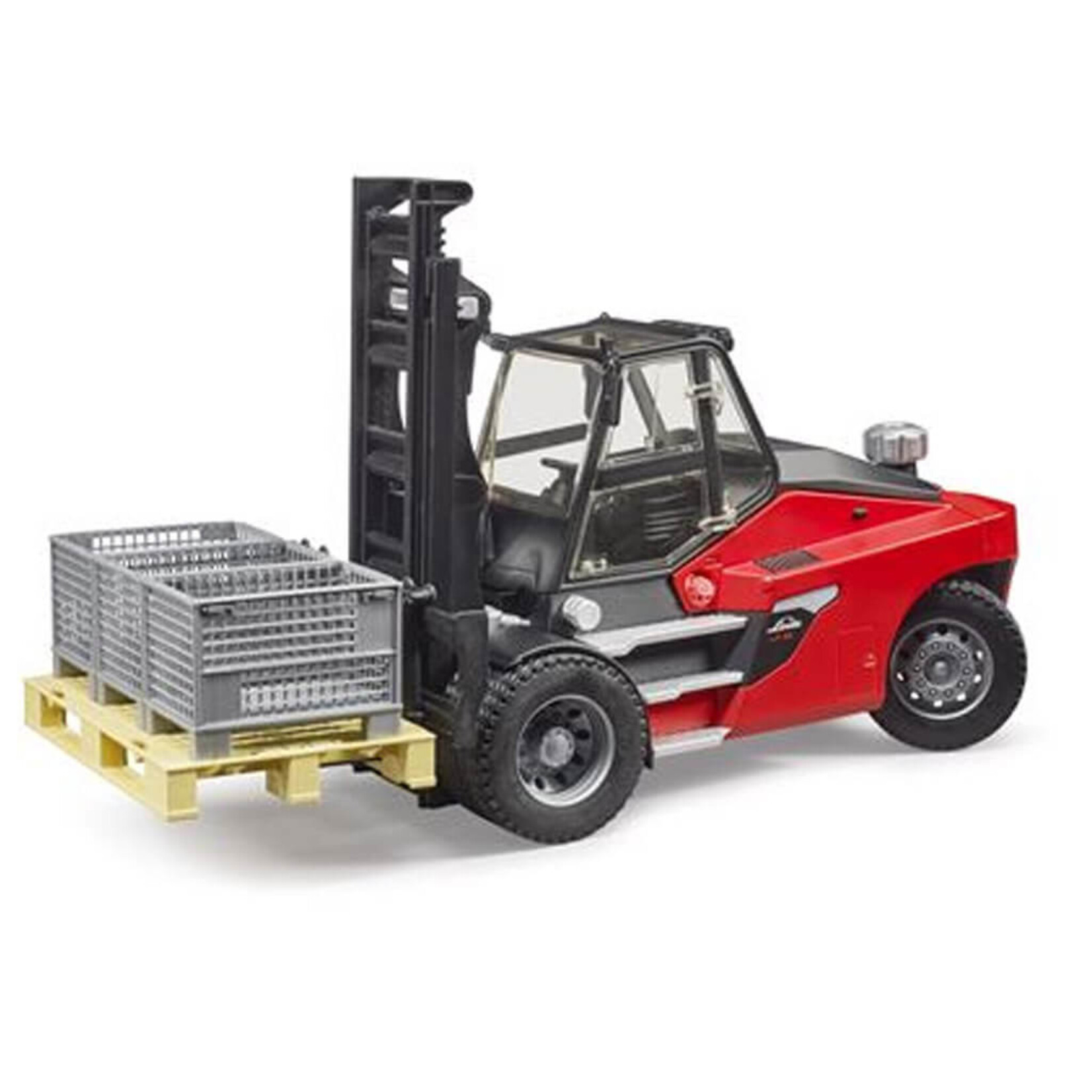 Bruder Accessoires de ferme Bruder Chariot élévateur Linde HT160D avec palette et 3 gitterbox
