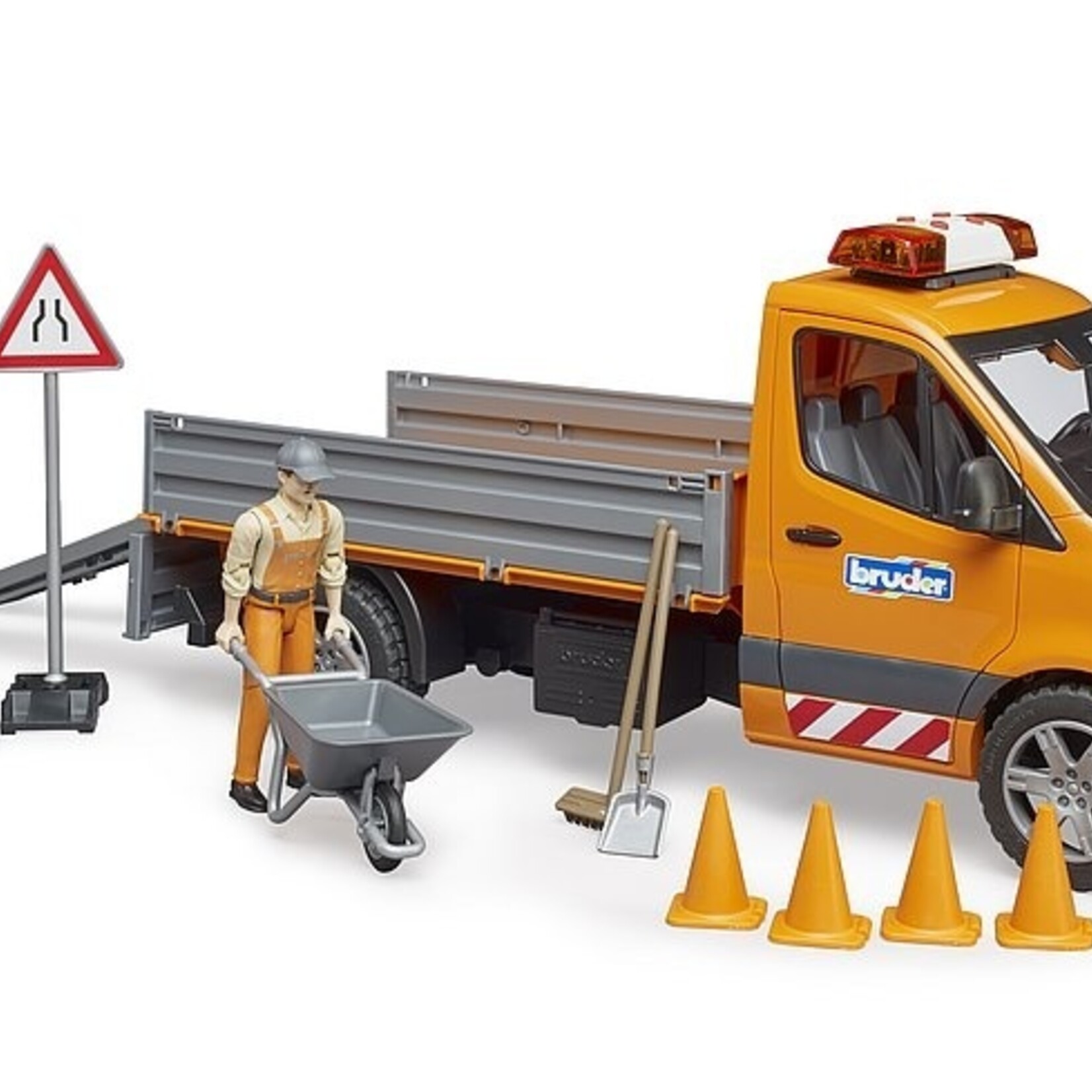 Bruder Camion Bruder Mercedes Benz Sprinter communal avec conducteur et accessoires – 1:16