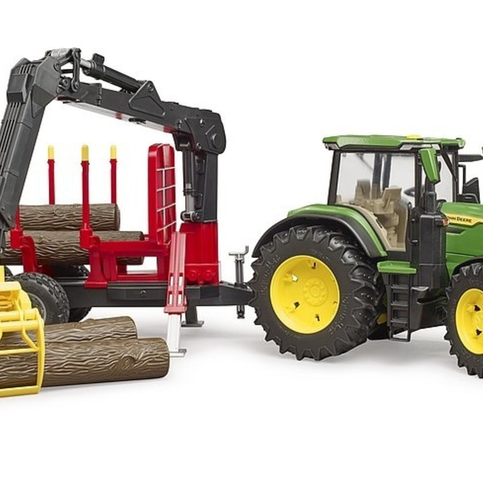 Bruder Tracteur Bruder John Deere 7R 350 avec remorque de débardage