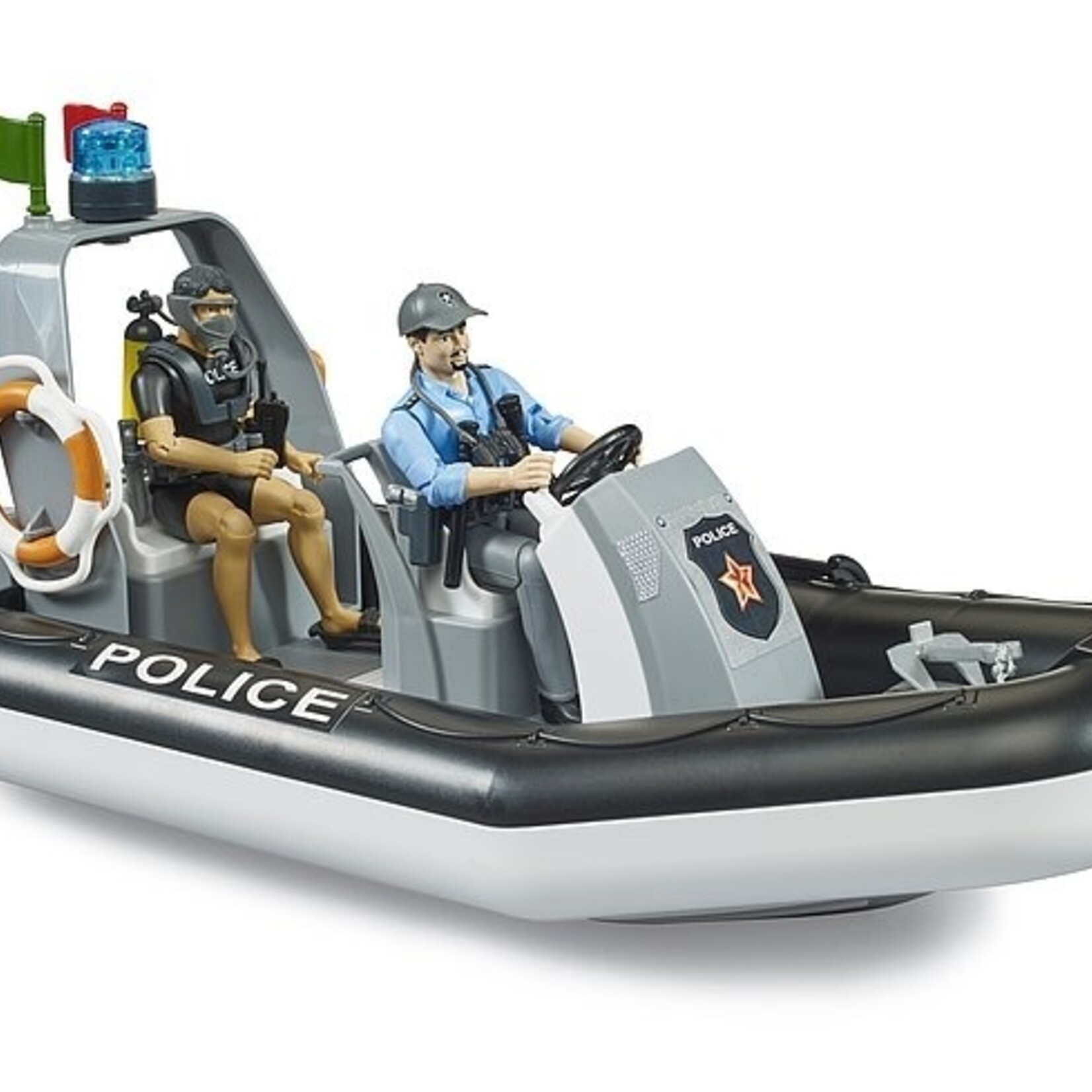 Bruder Bateau miniature Bruder Police gonflable avec officier de police