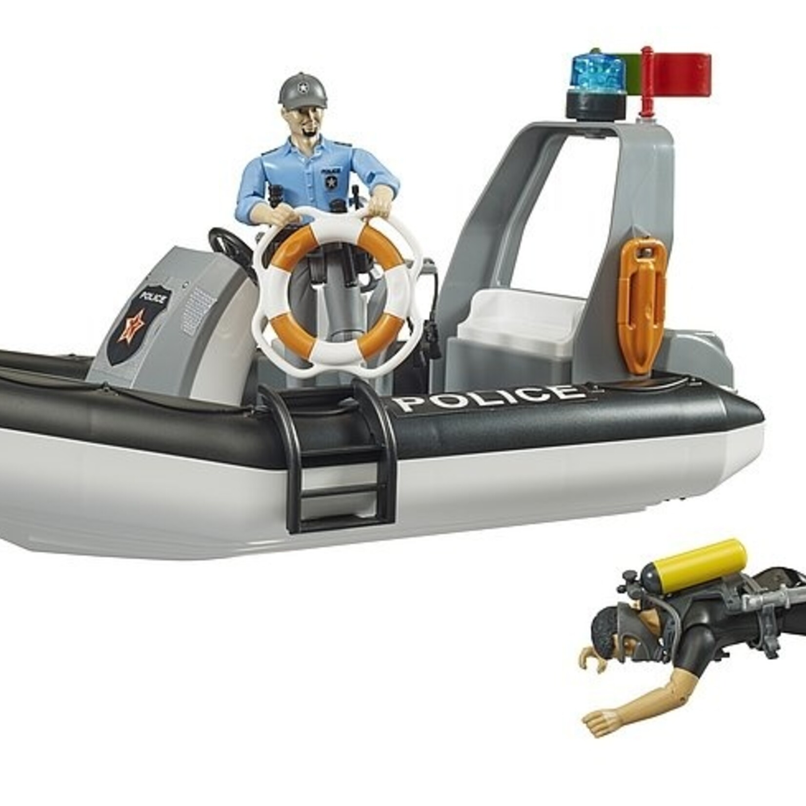 Bruder Bateau miniature Bruder Police gonflable avec officier de police