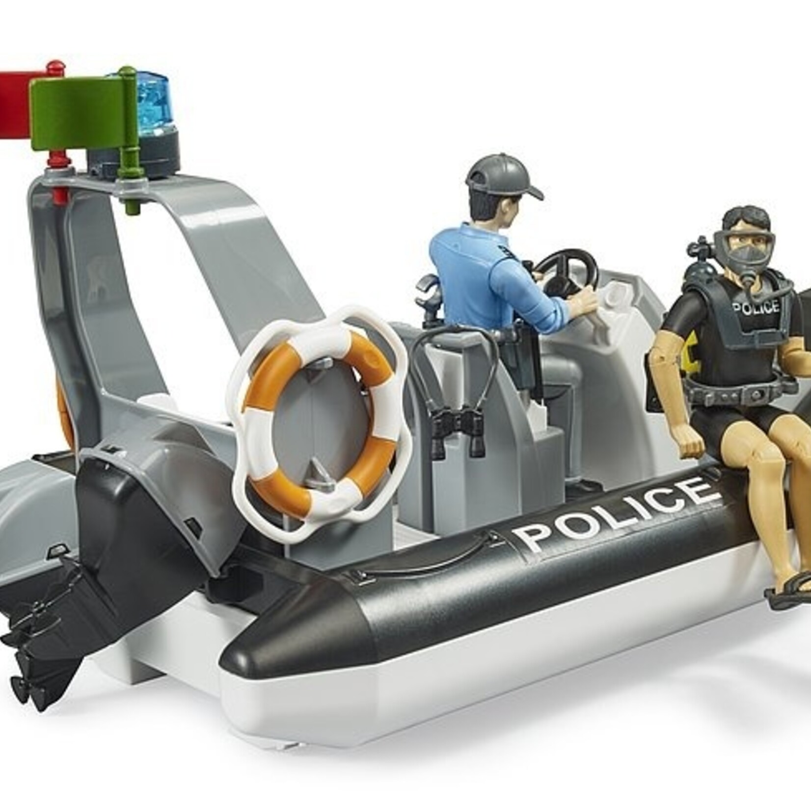 Bruder Bateau miniature Bruder Police gonflable avec officier de police