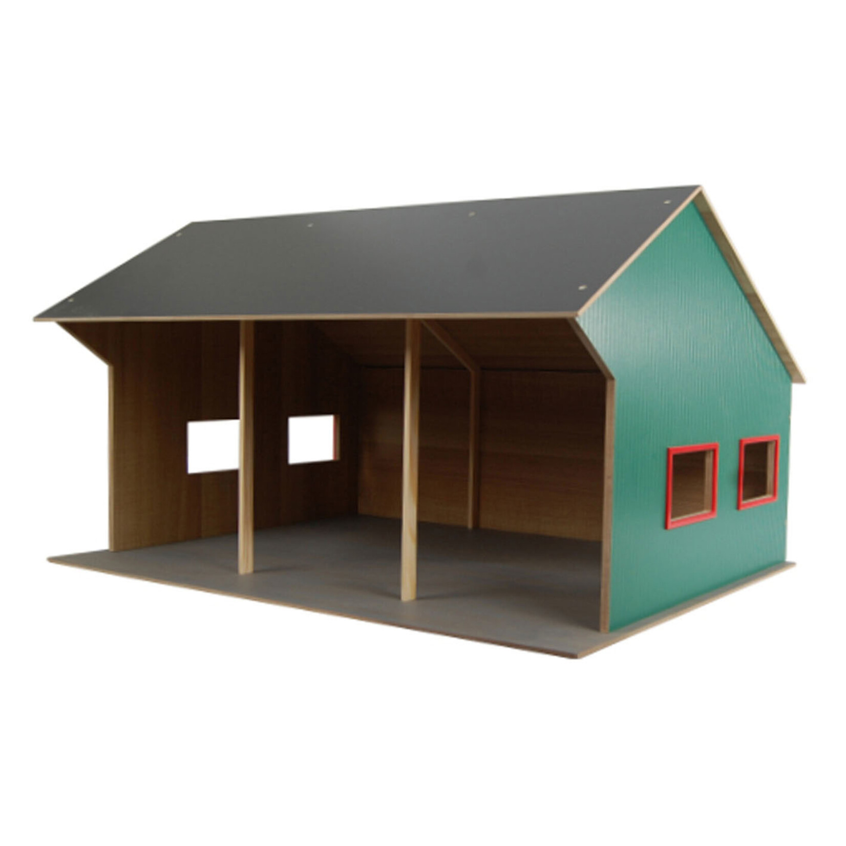 Kids Globe Hangar agricole miniature Kids Globe agricole pour 3 véhicules – 1:16