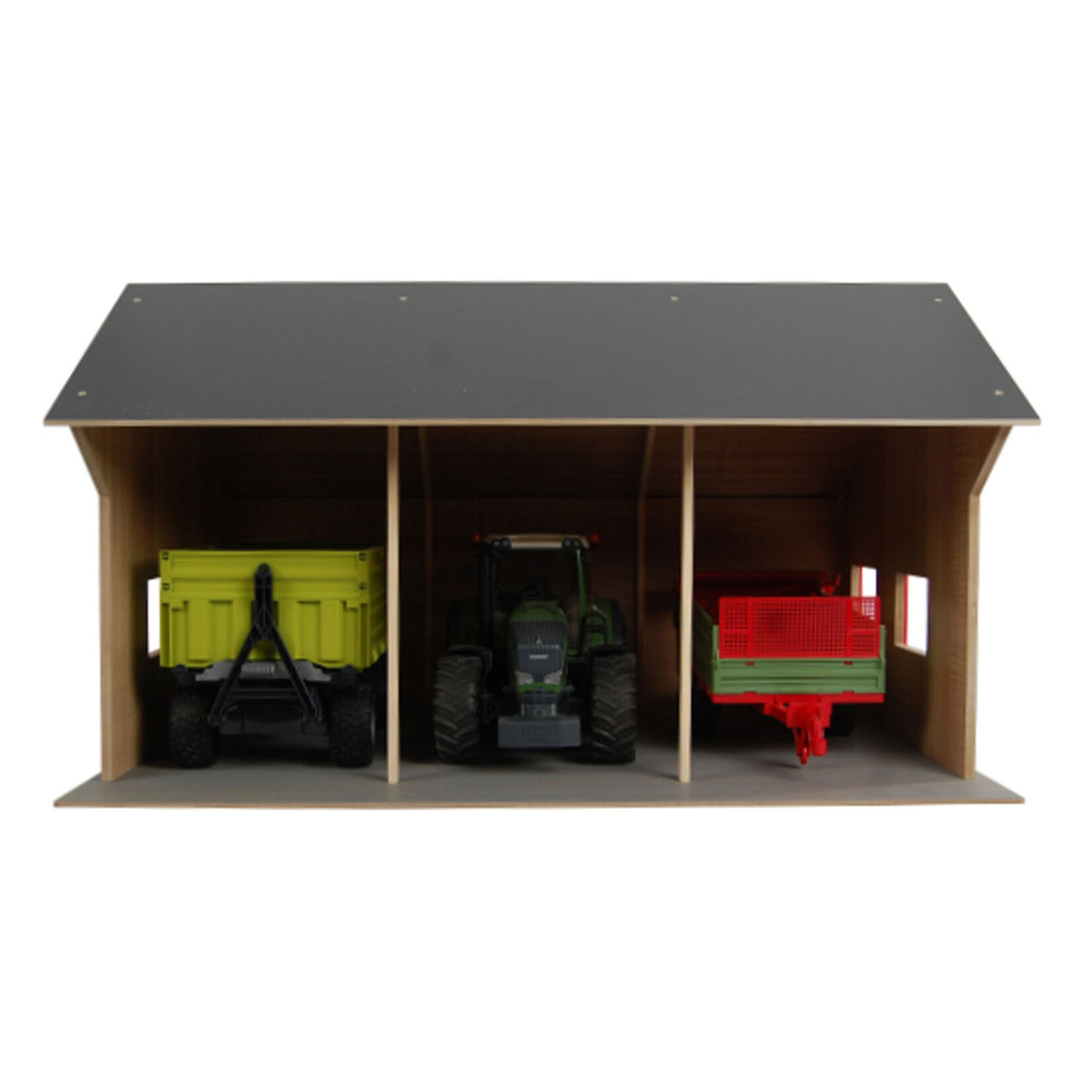 Kids Globe Hangar agricole miniature Kids Globe agricole pour 3 véhicules – 1:16