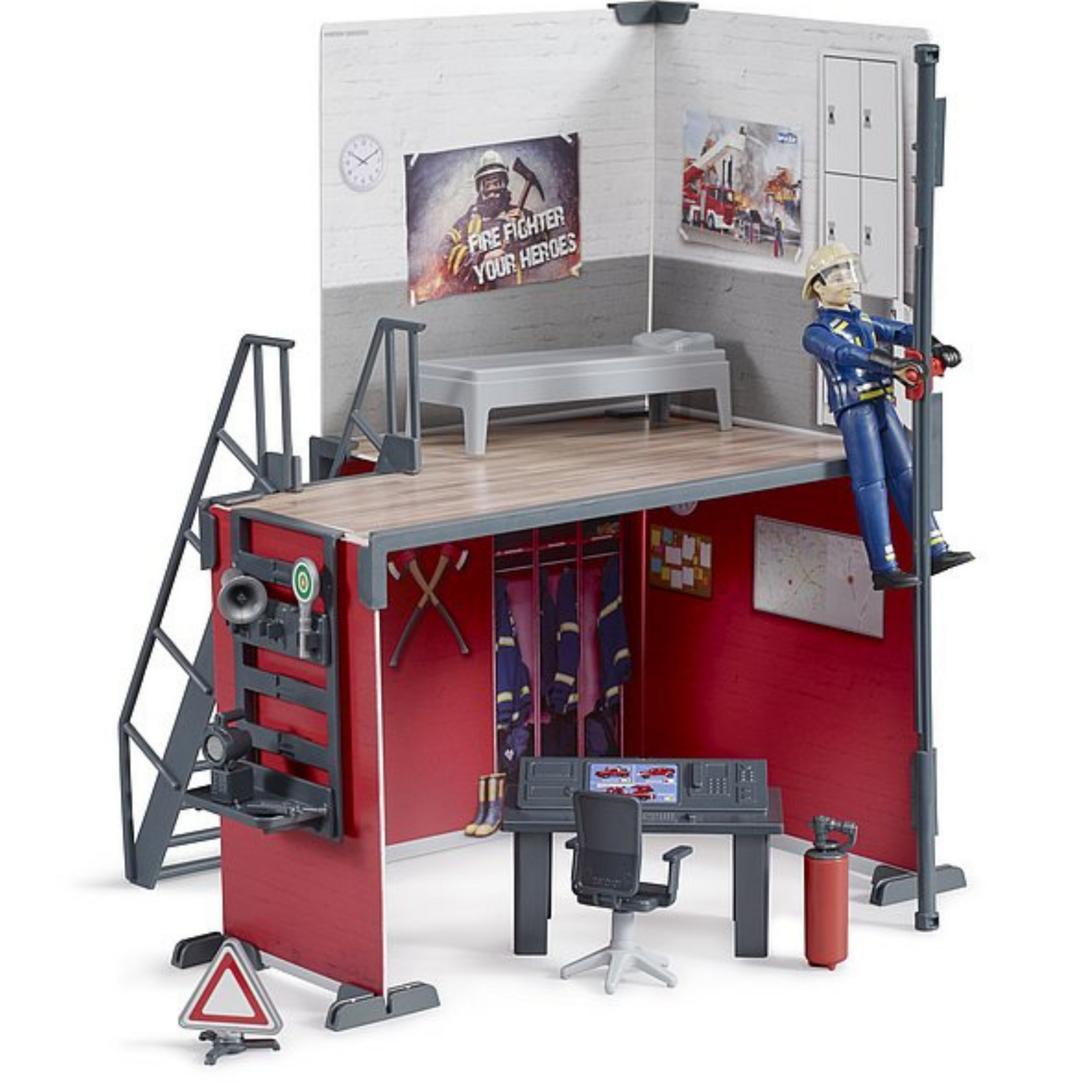 Bruder Figurines Bruder Caserne de pompiers avec pompier