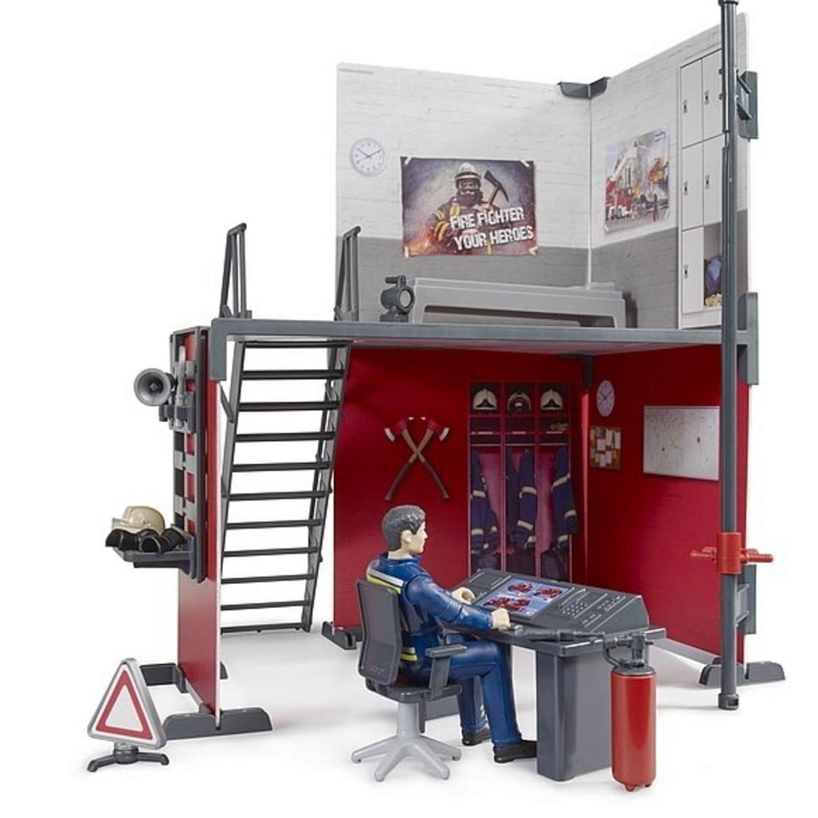 Bruder Figurines Bruder Caserne de pompiers avec pompier