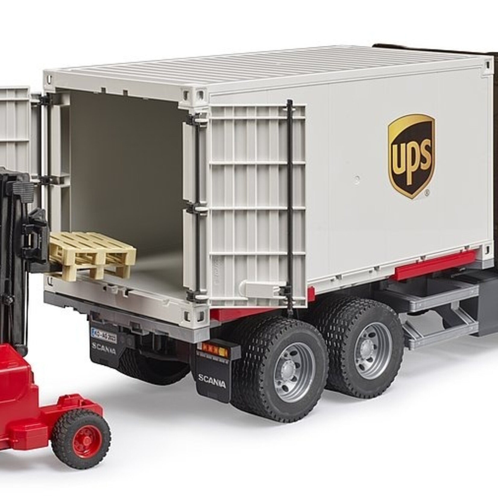 Bruder Camion Bruder Scania UPS avec chariot élévateur – 1:16