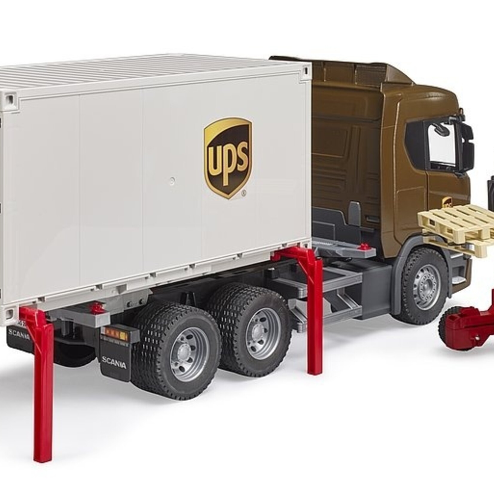 Bruder Camion Bruder Scania UPS avec chariot élévateur – 1:16