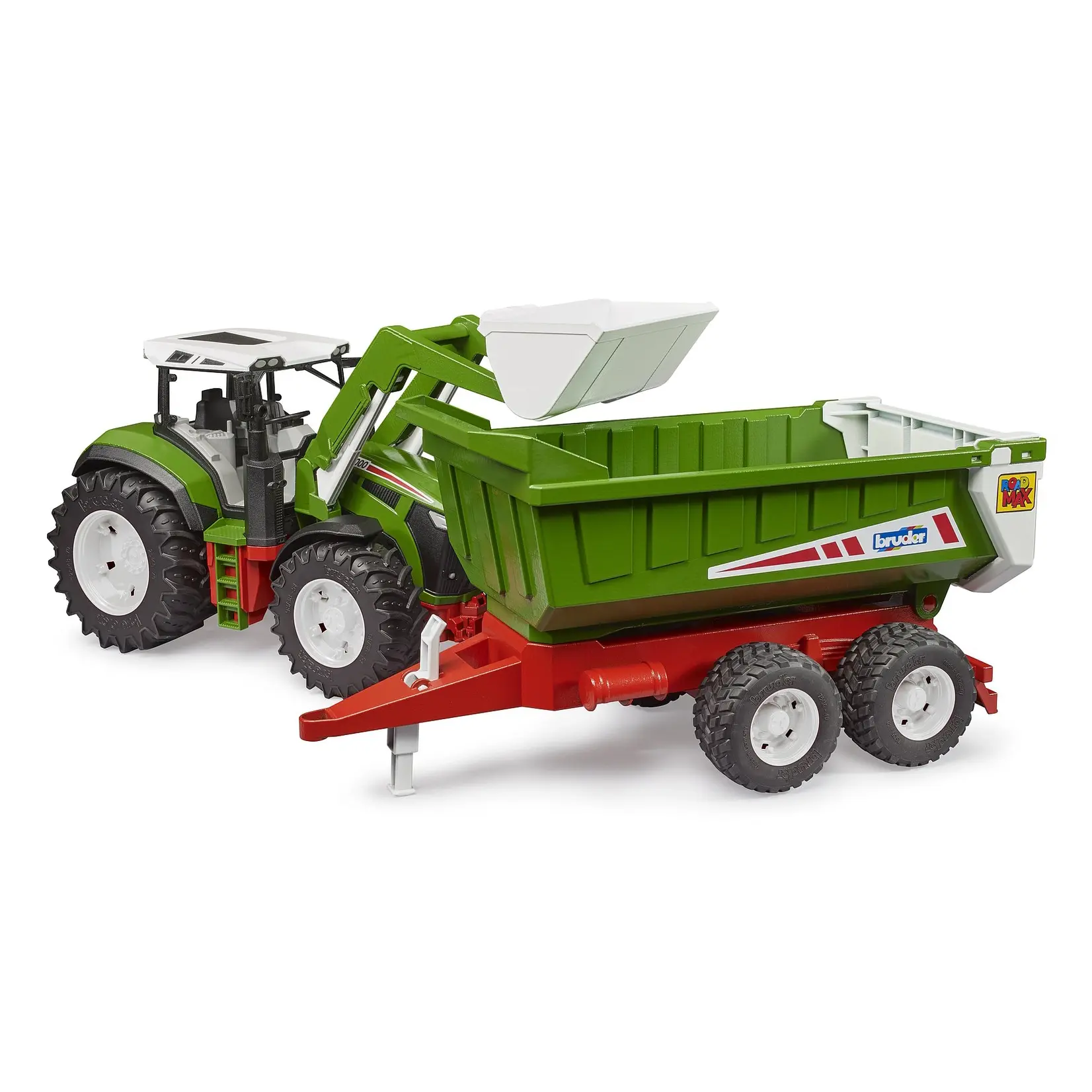 Bruder Accessoire Bruder ROADMAX Tracteur avec chargeur frontal et remorque basculante – 1:16