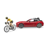 Bruder Voiture miniature Bruder Roadster avec vélo de course et cycliste – 1:16