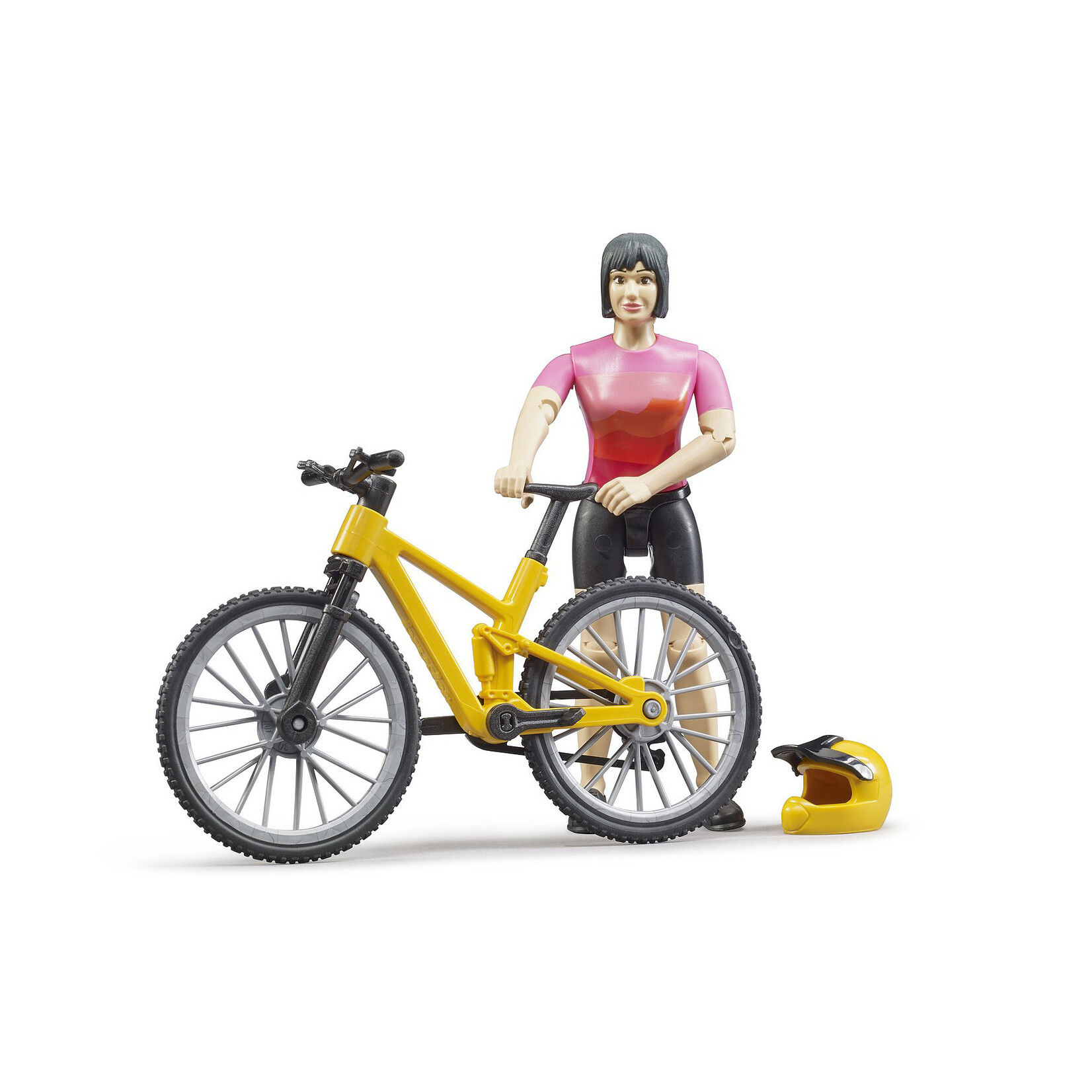 Bruder Accessoires de ferme Bruder Frans: VTT avec Cycliste Féminine – 1:16