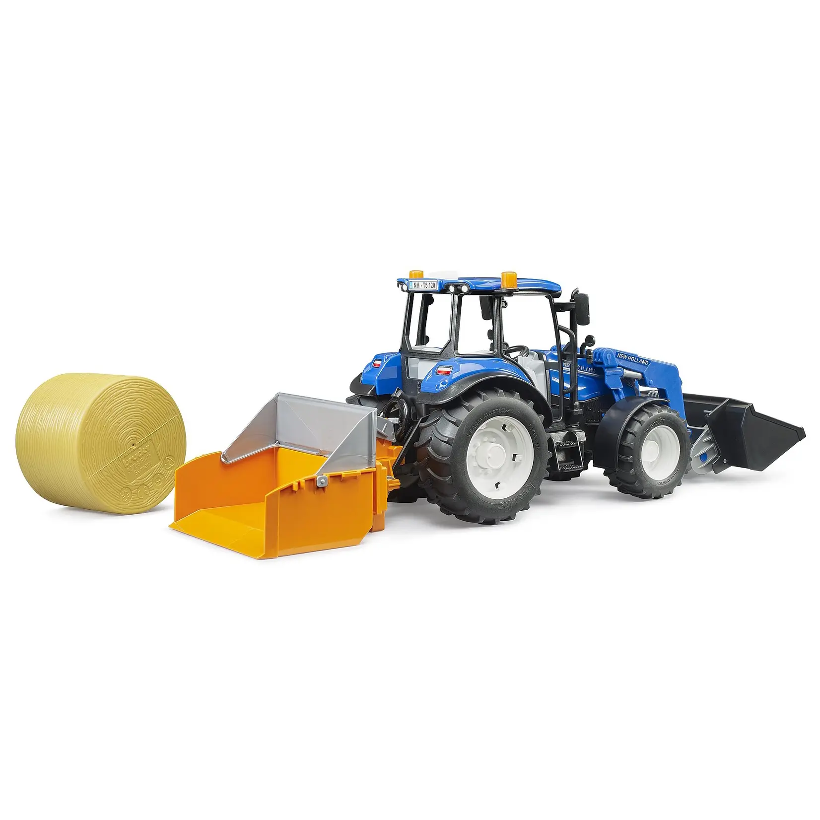 Bruder Tracteur Bruder New Holland T5.120 + Chargeur frontal, bennes – 1:16
