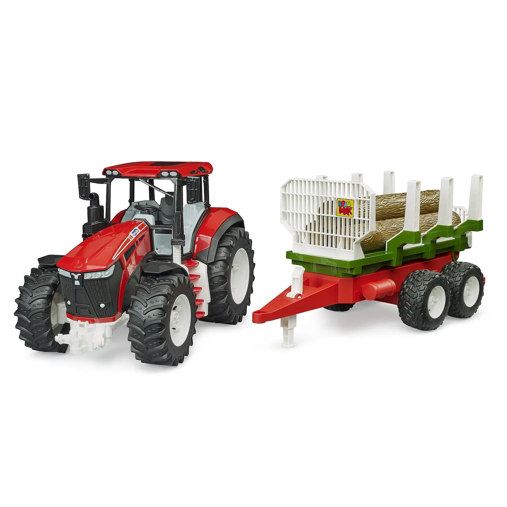 Bruder Remorque Bruder ROADMAX Tracteur avec à bois + 3 troncs d’arbres – 1:16