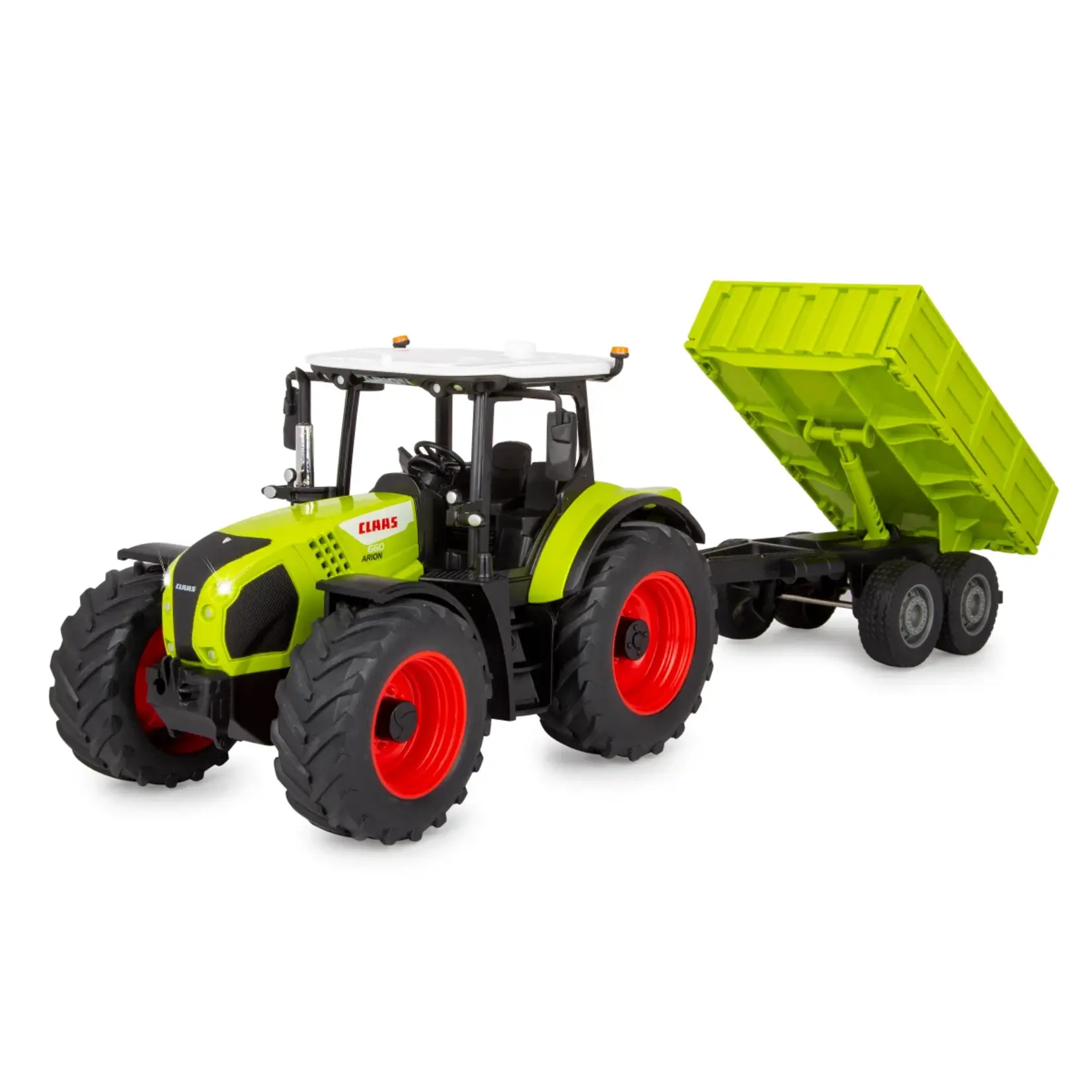 Jamara Tracteur Jamara racteur Claas Arion 660 + remorque basculante RC – 1:24, radiocommandé