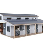 Kids Globe Écurie miniature Kids Globe KG avec 7 boxes et pâturage – 1:24