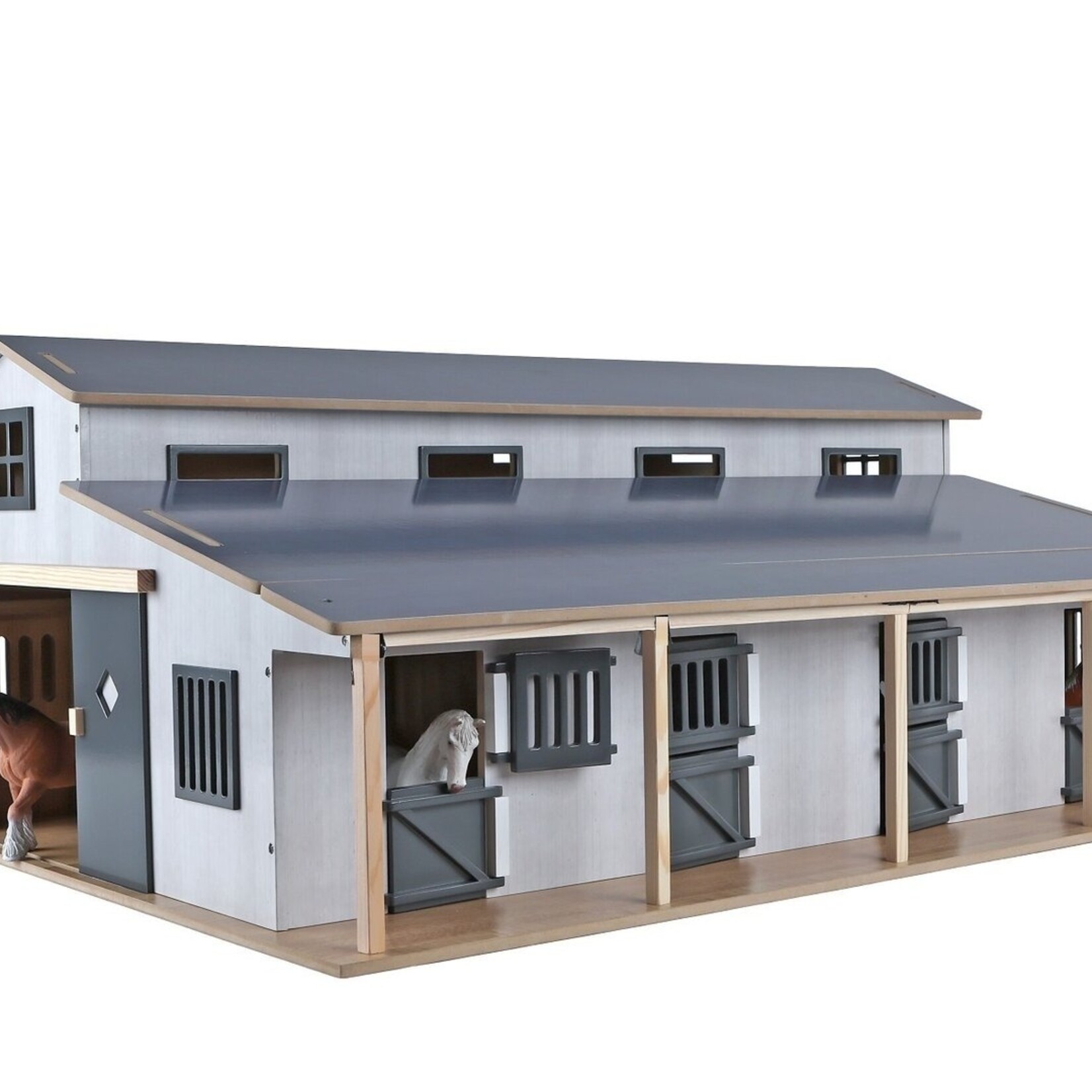 Kids Globe Écurie miniature Kids Globe KG avec 7 boxes et pâturage – 1:24