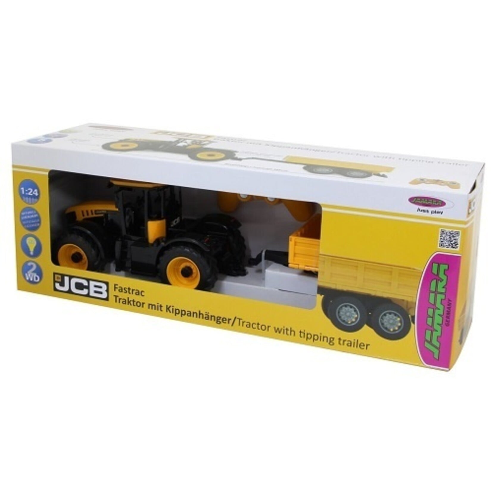 Tracteur JCB Fastrac avec remorque basculante – 1:24