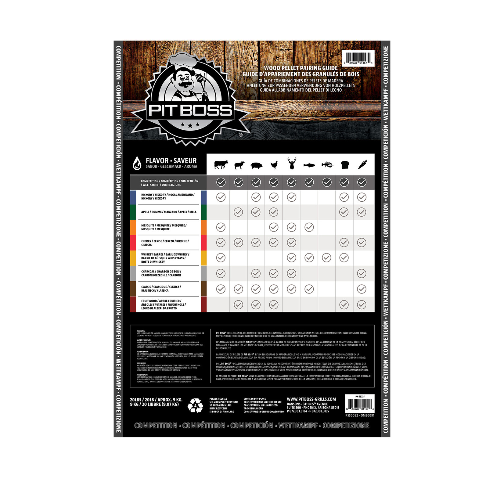 Pit Boss 9kg Competition mix hardhout pellets