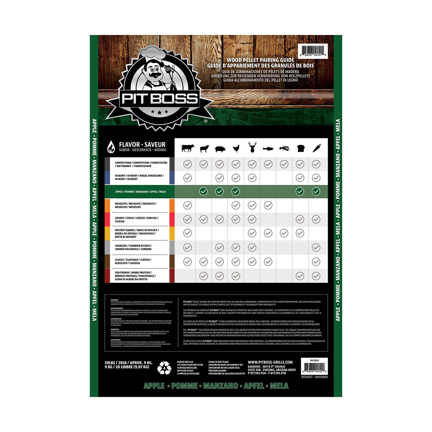 Pit Boss 9kg  Appel mix hardhout pellets