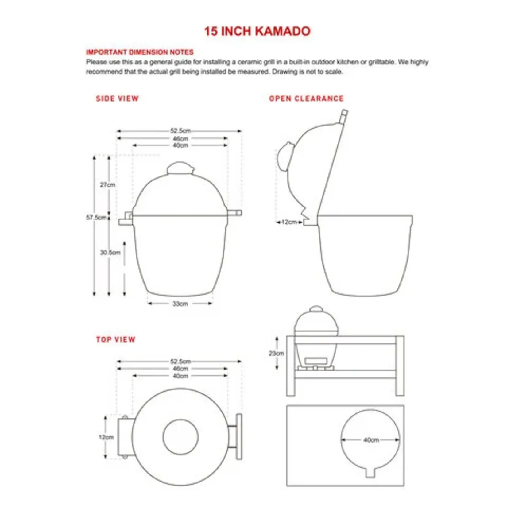 Keij Kamado Keij Kamado Pro Compact Black 15 inch