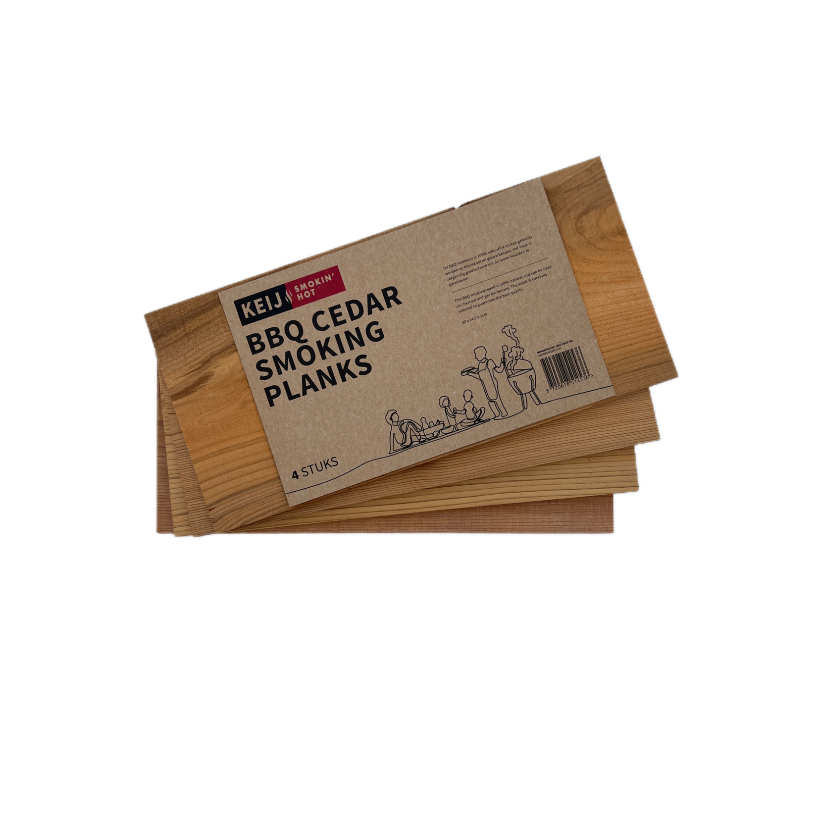 Keij Kamado Cederhout rookplanken 4 stuks