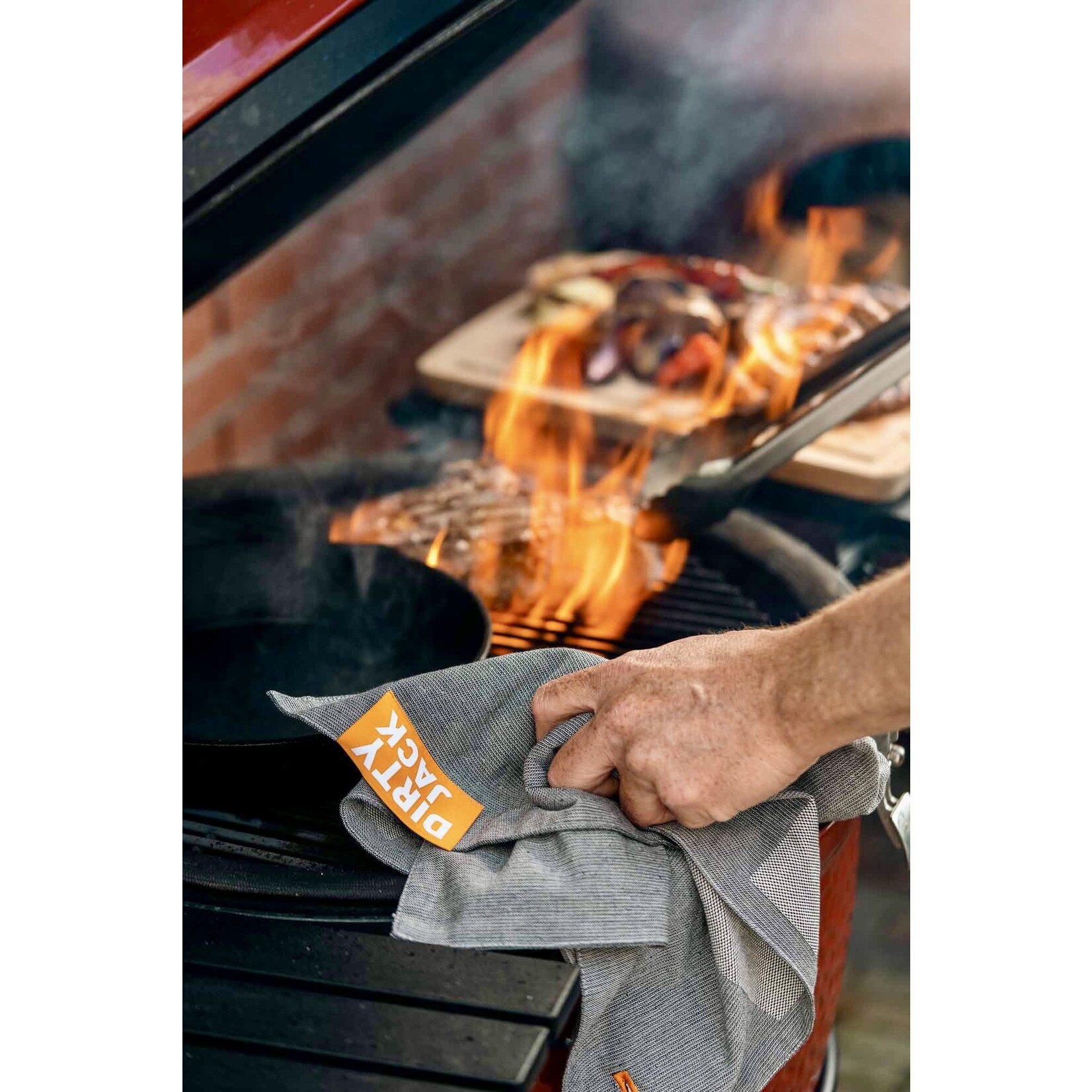 Dirty Jack Dirty Jack kookdoek Charcoal - Orange label