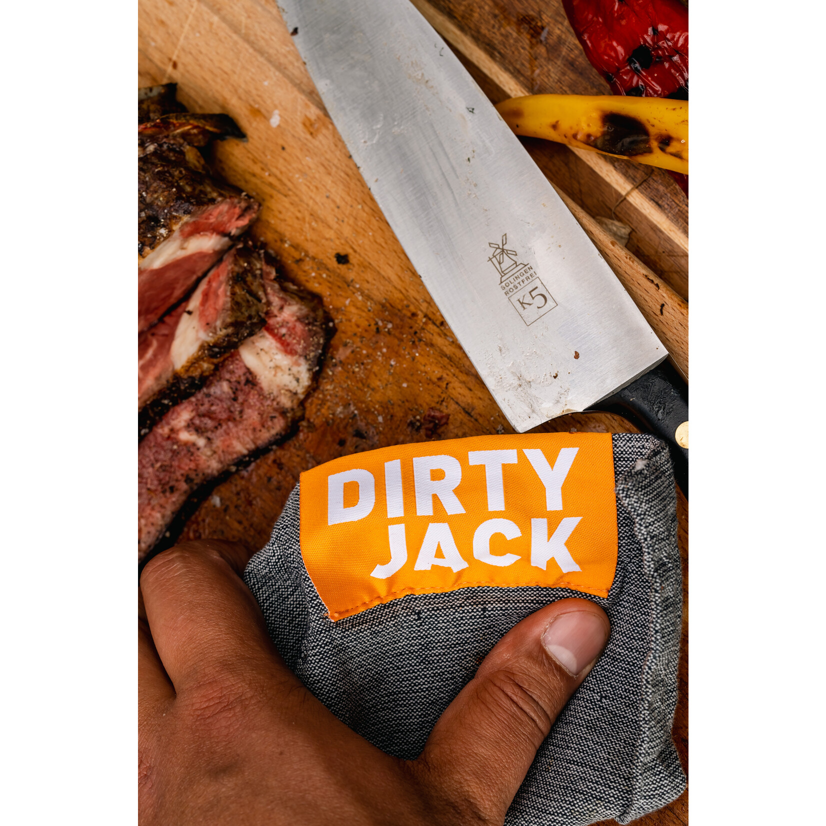 Dirty Jack Dirty Jack kookdoek Charcoal - Orange label