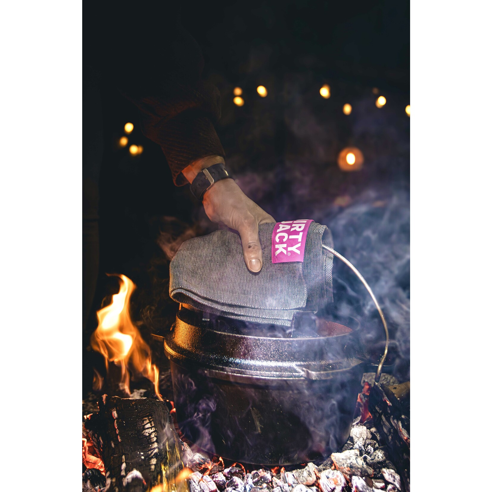 Dirty Jack Dirty Jack kookdoek Charcoal - Pink label