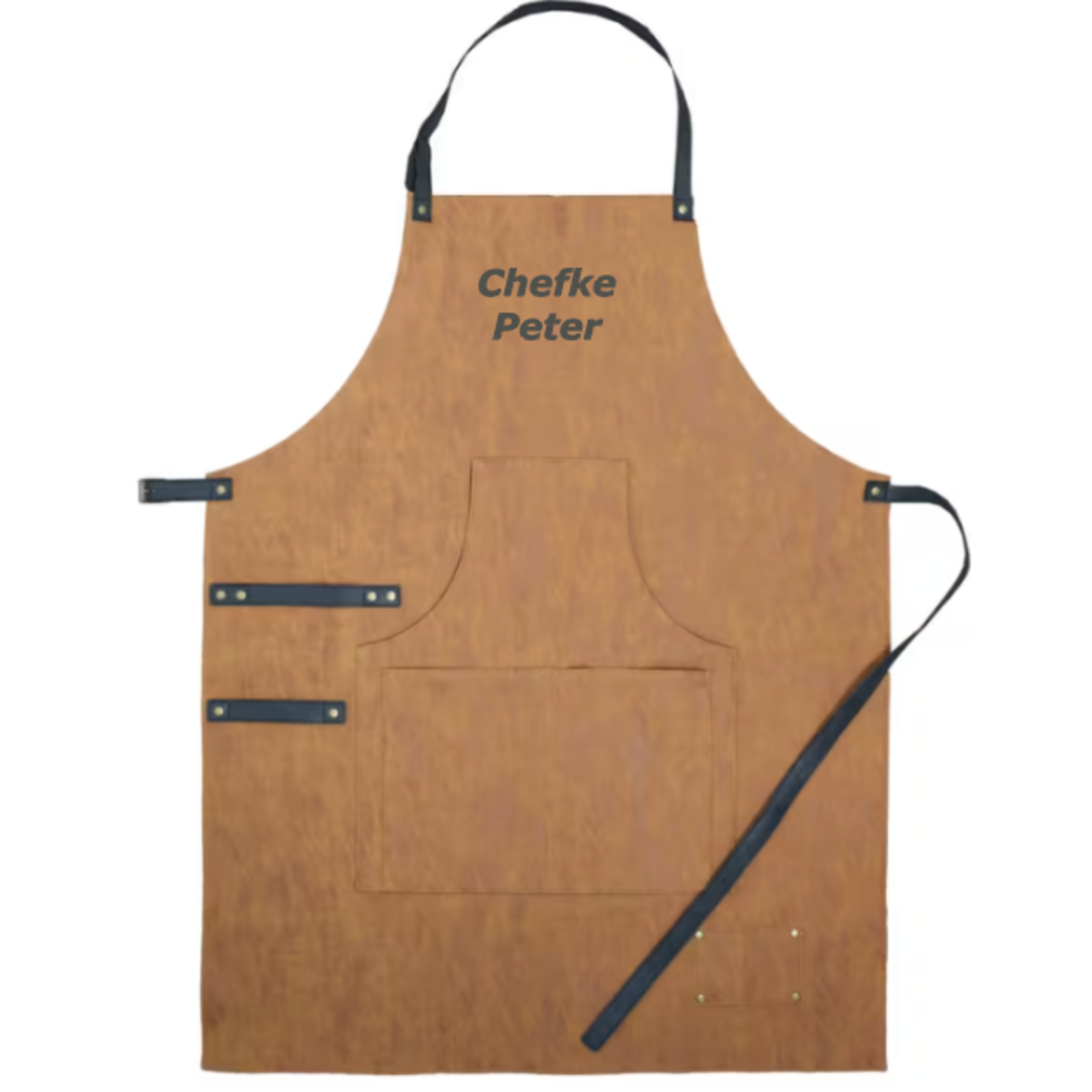 Lederen BBQ schort met jouw naam