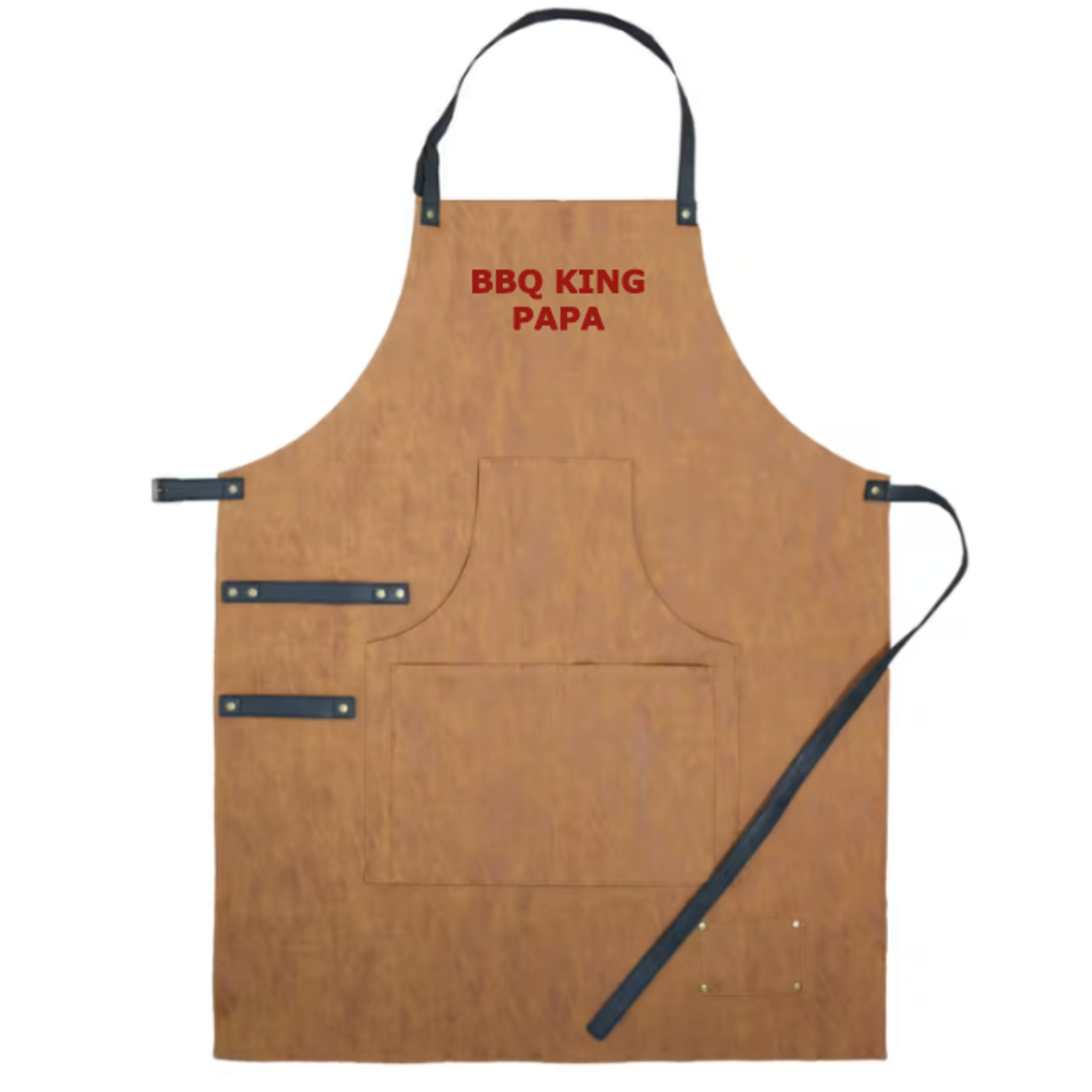 Lederen BBQ schort met jouw naam