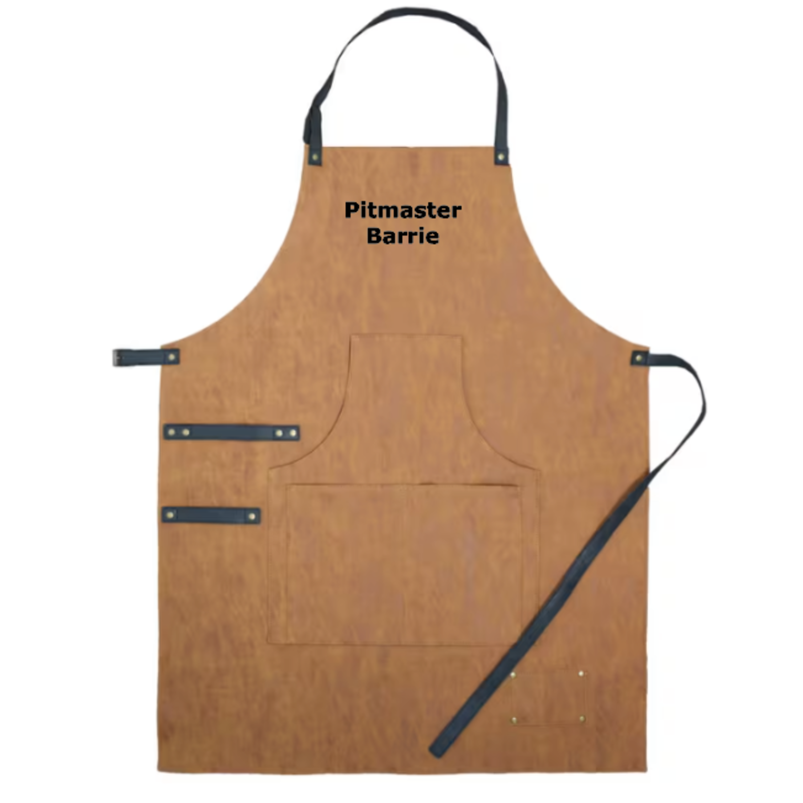 Lederen BBQ schort met jouw naam