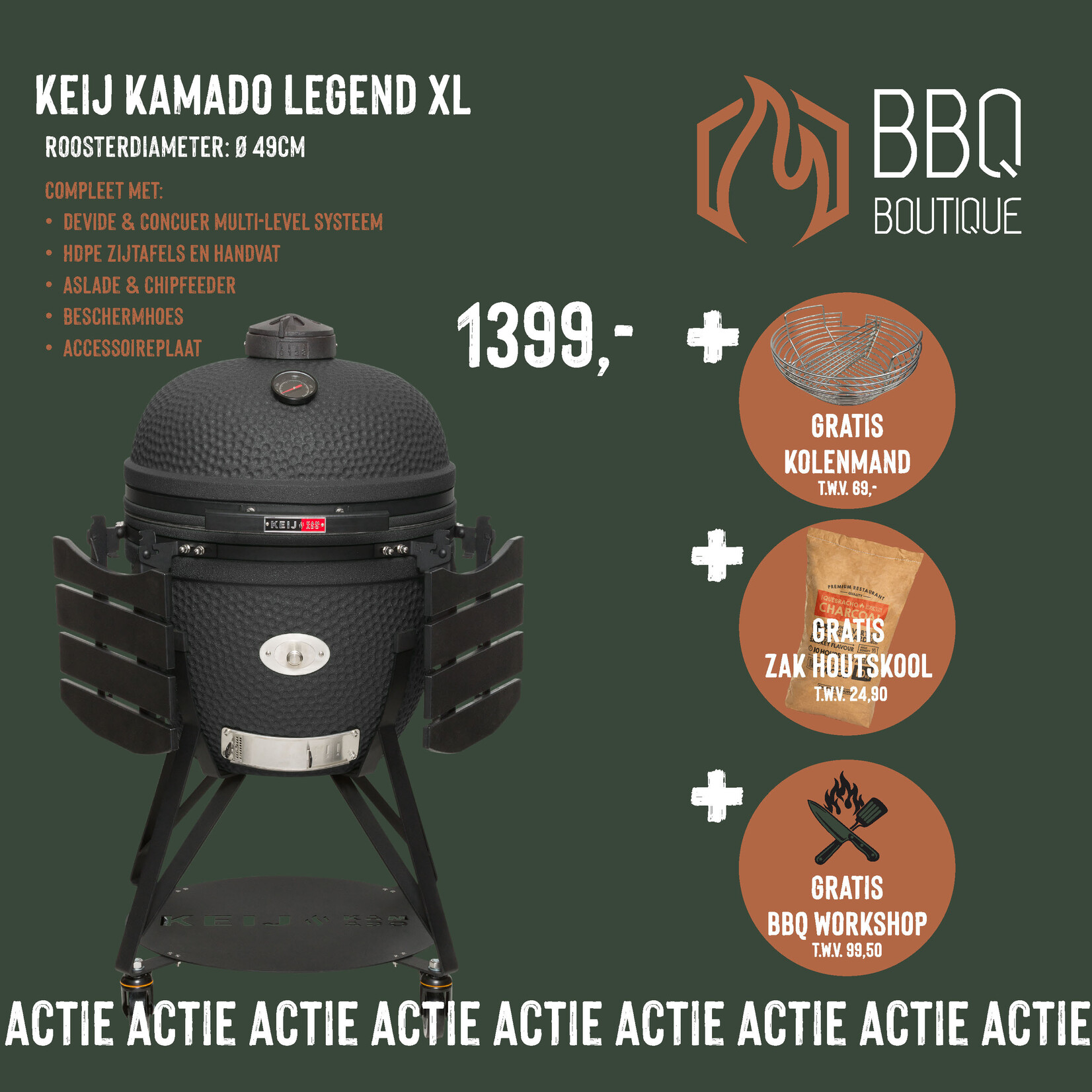 Keij Kamado Keij Kamado XL Legend Black 23 inch