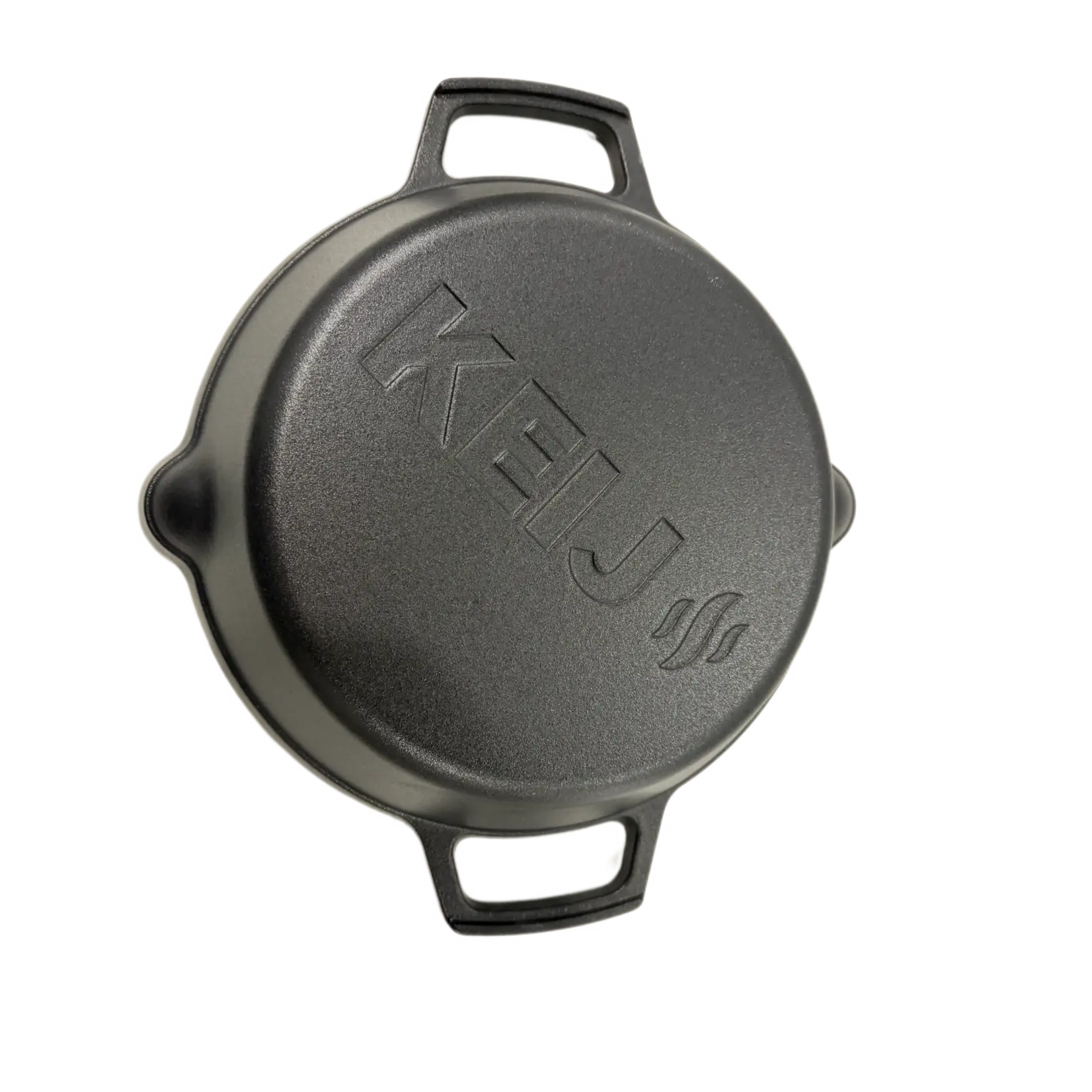 Keij Kamado Keij 26cm skillet met 2 handvaten L  zwart geëmailleerd