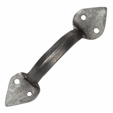 Dialoog Doorbraak dealer Smeedijzeren handgreep punt 115mm - Pewter finish - SmeedijzerenBeslag.nl