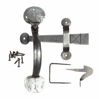 Smeedijzeren klinkstel "Rond" - Pewter