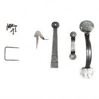 Smeedijzeren klinkstel "Rond" - Pewter