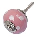 Good in Style Porseleinen meubelknop 40 mm roze wit gestippeld Good in Style Porseleinen meubelknop 40 mm roze wit gestippeld