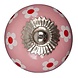 Good in Style Porseleinen meubelknop 40 mm roze wit rode bloemetjes Good in Style Porseleinen meubelknop 40 mm roze wit rode bloemetjes