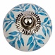 Good in Style Porseleinen meubelknop wit met blauw blaadjes Good in Style Porseleinen meubelknop wit met blauw blaadjes
